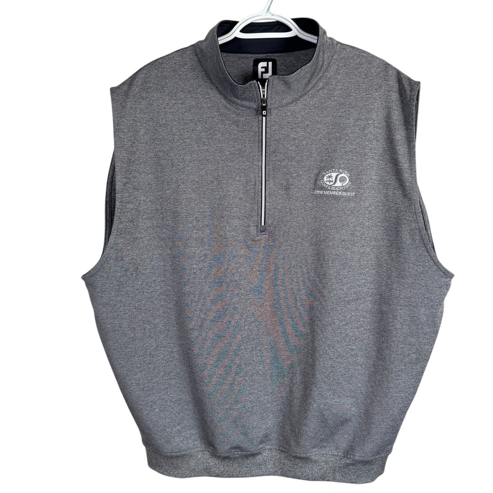 FootJoy Golf Vest Mens XL Gray 1/4 Zip Santa Rosa Golf Club Performance